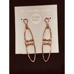 Kendra Scott Fallyn 14k Rose Gold Plated Linear Earrings 2.5" drop NWT
